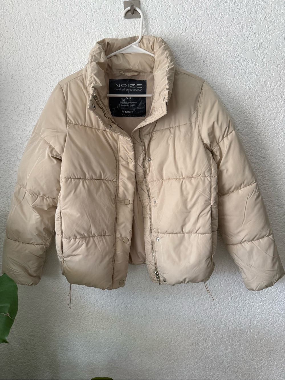 Noize Beige Quilted Puffer Jacket